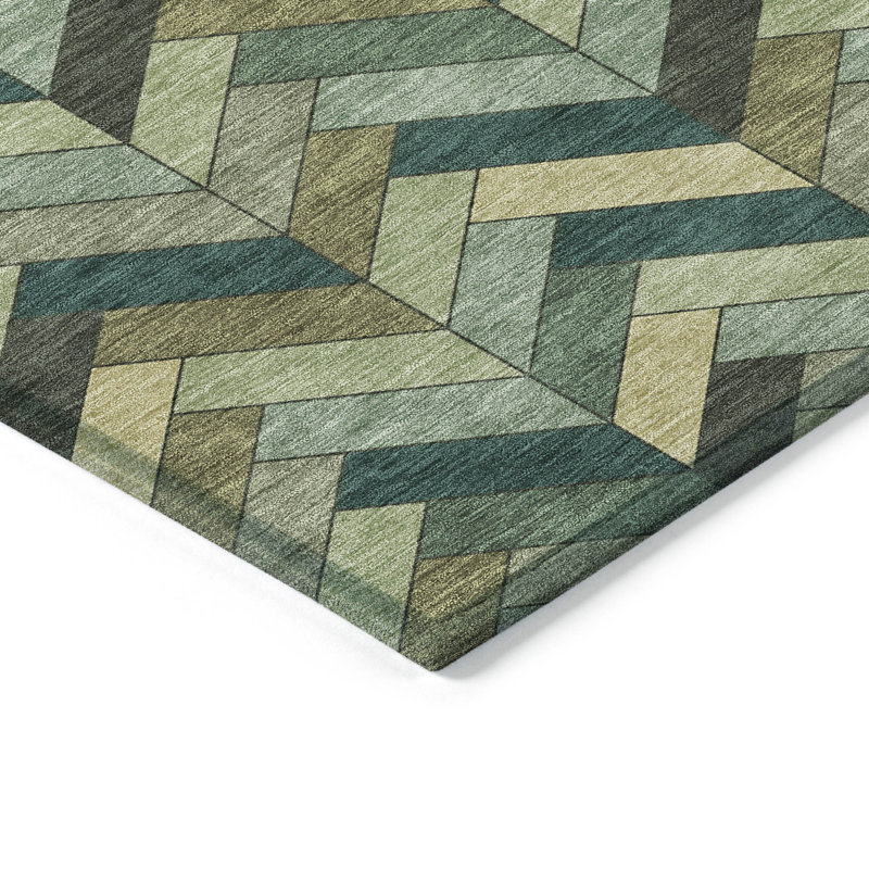 Machine Washable Indoor/Outdoor Matteson ACN2296 Geometric Rug, Rectangle 5' x 7'6"
