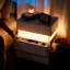 Commode 3 tiroirs pour table de chevet avec tables en acrylique à DEL Nightstands-2004683369