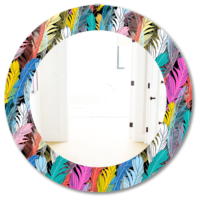 Miroir décoratif Feathers, H 31,5 po x l po