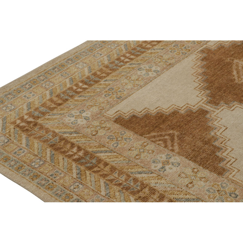 Distressed Hand Knotted Wool Area Rug, Rectangle 12' x 18'