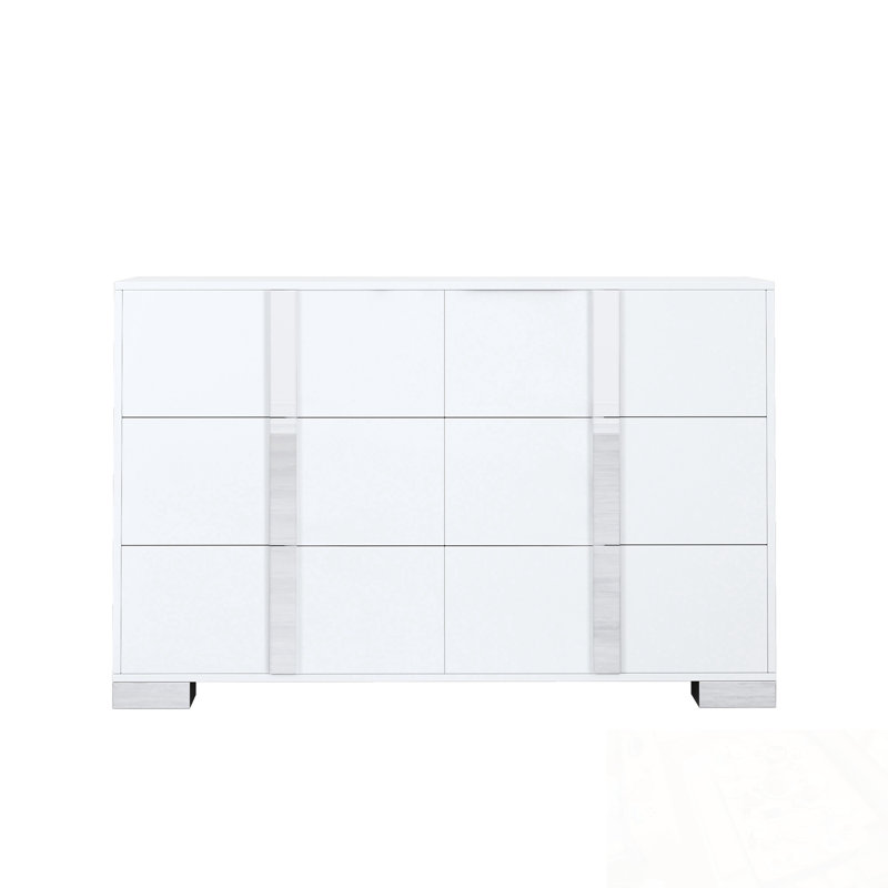 Armoire de rangement avec 6 tiroirs, Blanc