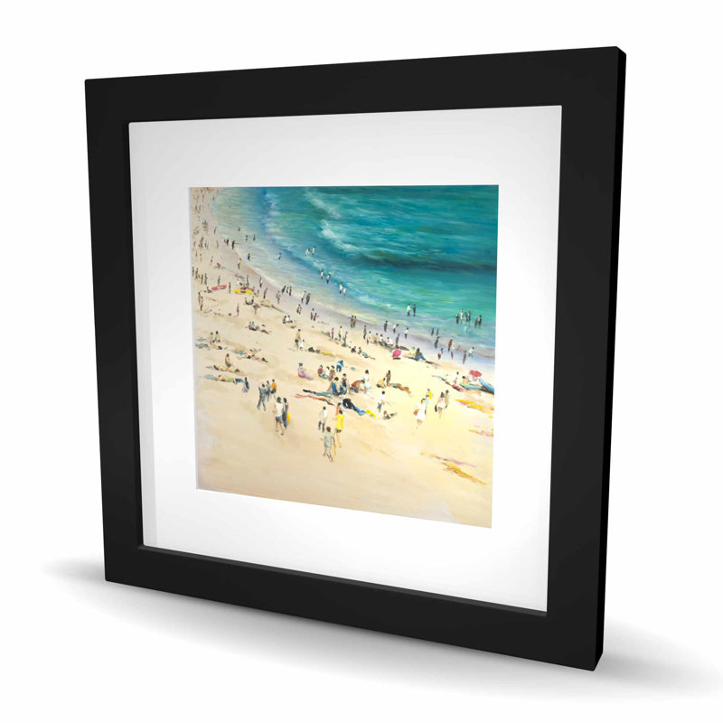 Foule d'été à la plage | «Seasons Seasons», reproduction encadrée