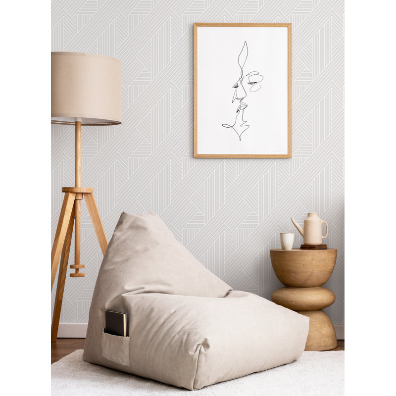 Carrelage de papier peint Williamstown, Gris, L 2 pi x L 18 pi