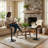 Modern Upholstered Swivel 24”H Barstool, Adjustable Height Counter Stool with Bentwood, Faux Leather Upholstered Bar Stool with Metal Frame-1335894018