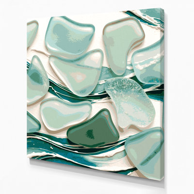 Nautical Beach glass Beige Canvas Wall Art