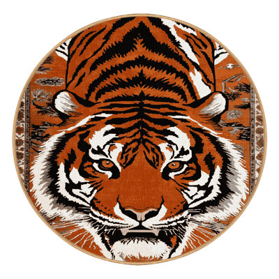 Washable Indochinese Tiger Big Cats Area Rug