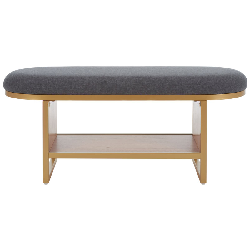 Comesana Polyester Upholstered Storage Bench, Dark Gray