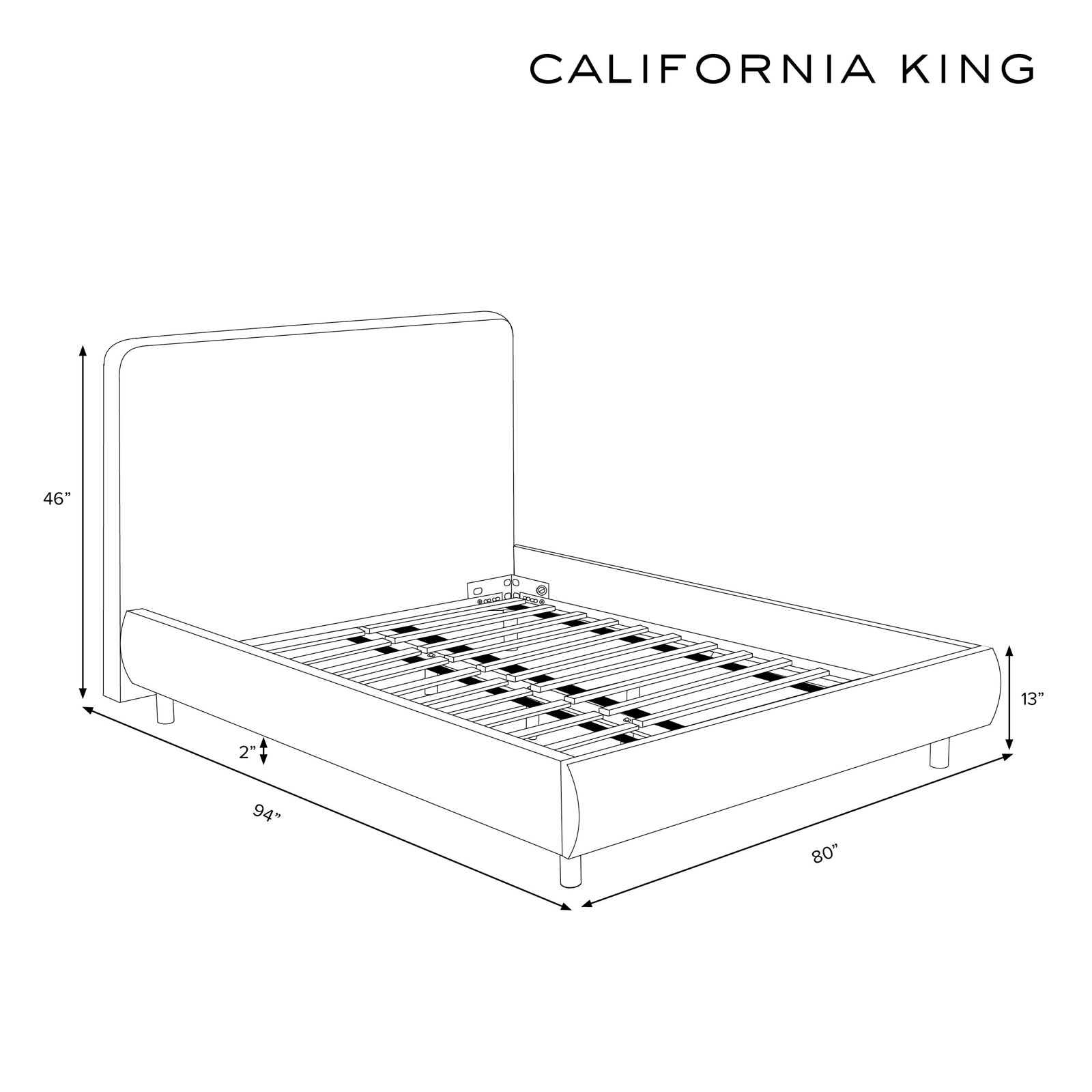 Upholstered Bed, Relaxed Burlap Linen, California King
