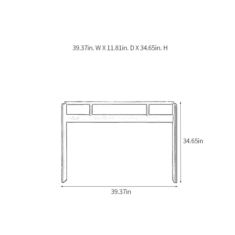 Console Retro Minimalist Art, H 34,65 po x l 39,37 po x P 11,81 po