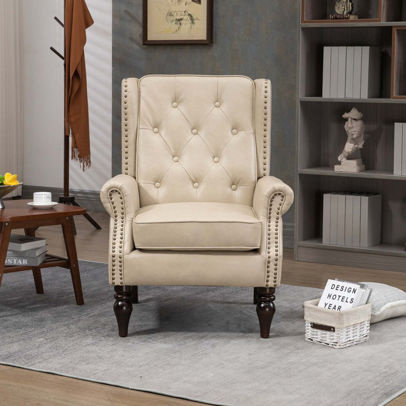 Fauteuil en polyuréthane, Similicuir chameau