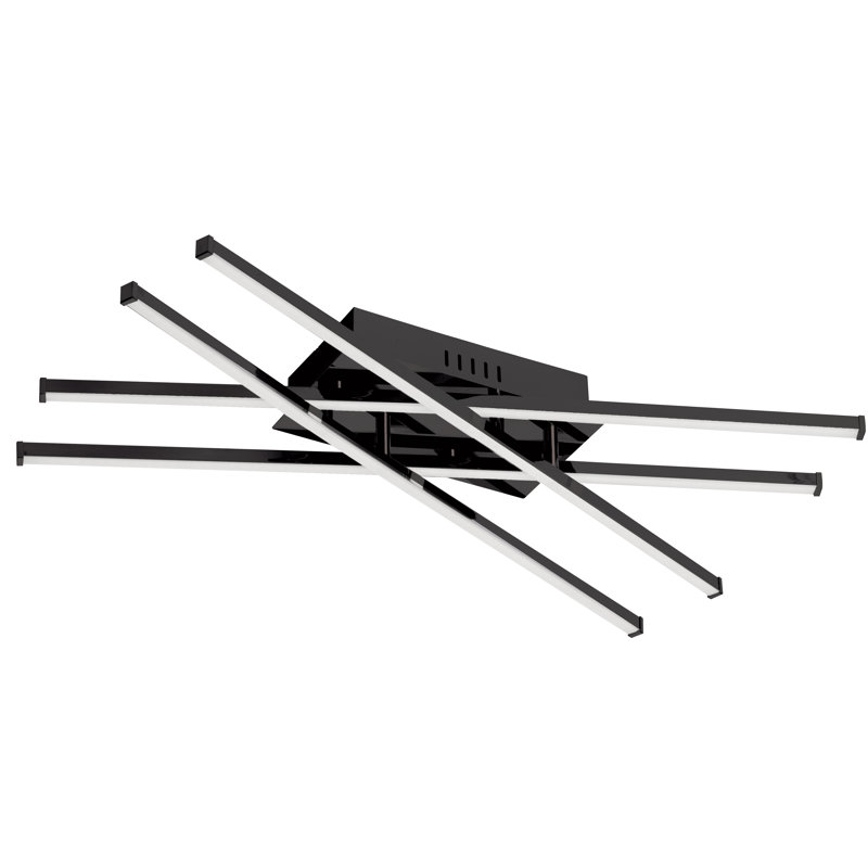 Summit Light 24" Sputnik Modern Linear LED Flush Mount, Matte Black