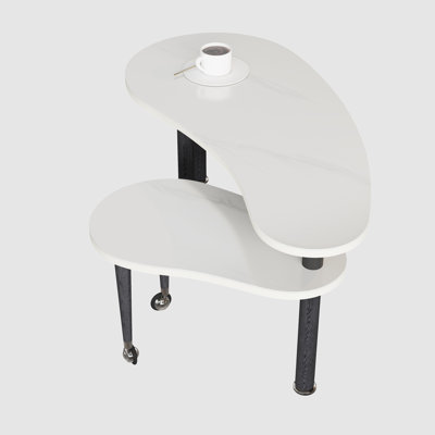 Rotatable Cocktail Table With Solid Rubber Wood Legs