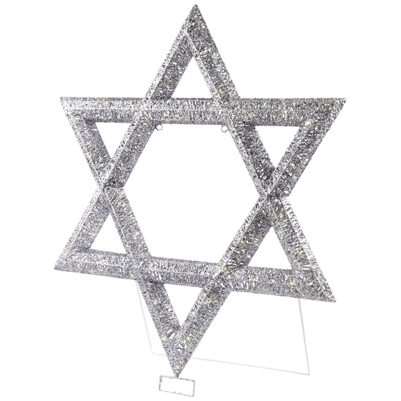 LED Lighted Sequined Star Of David Hanukkah Outdoor Decoration - 36"