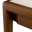 Side Table Hensley Square Mahogany Wood Caramel Finish Beige Marble