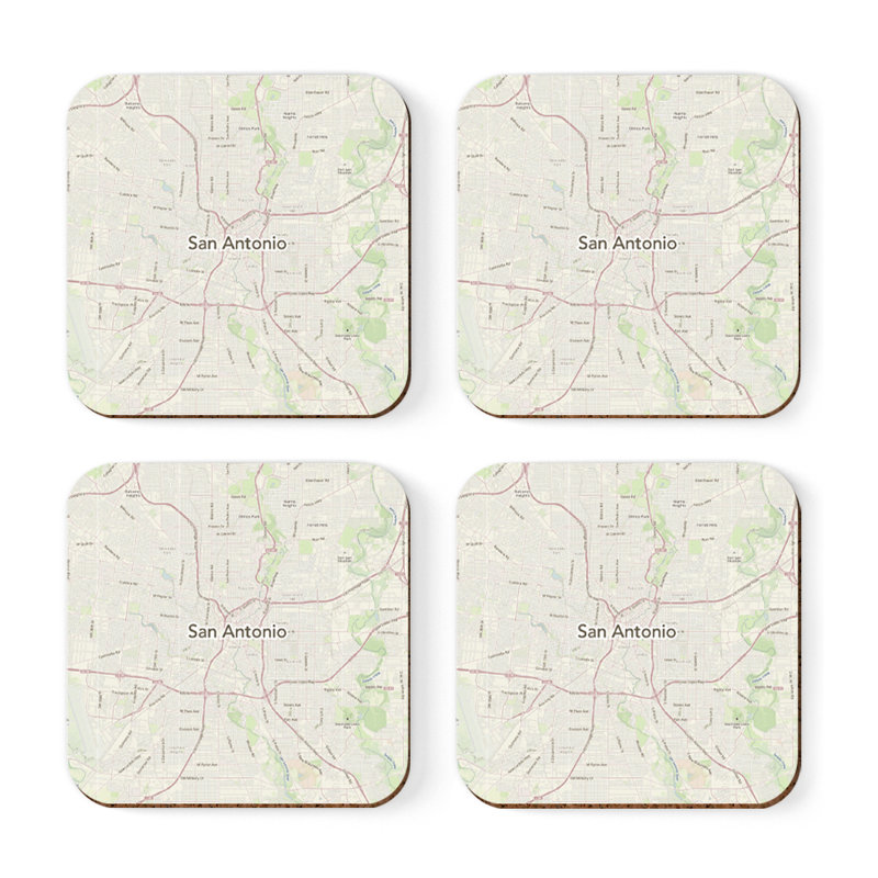 Sous-verre carte des États-Unis, San Antonio