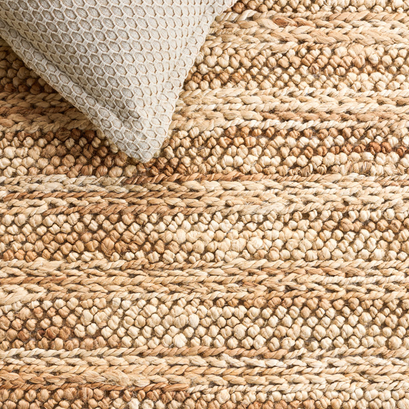 Natural Fiber Couture 101 Hand Loomed Jute/Cotton Rug in Ivory/Natural, Rectangle 6' x 9'