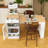 Kitchen Island with Extendable Dining Table, Double-Sided Storage, Power Outlet and Adjustable Shelves-1165304520