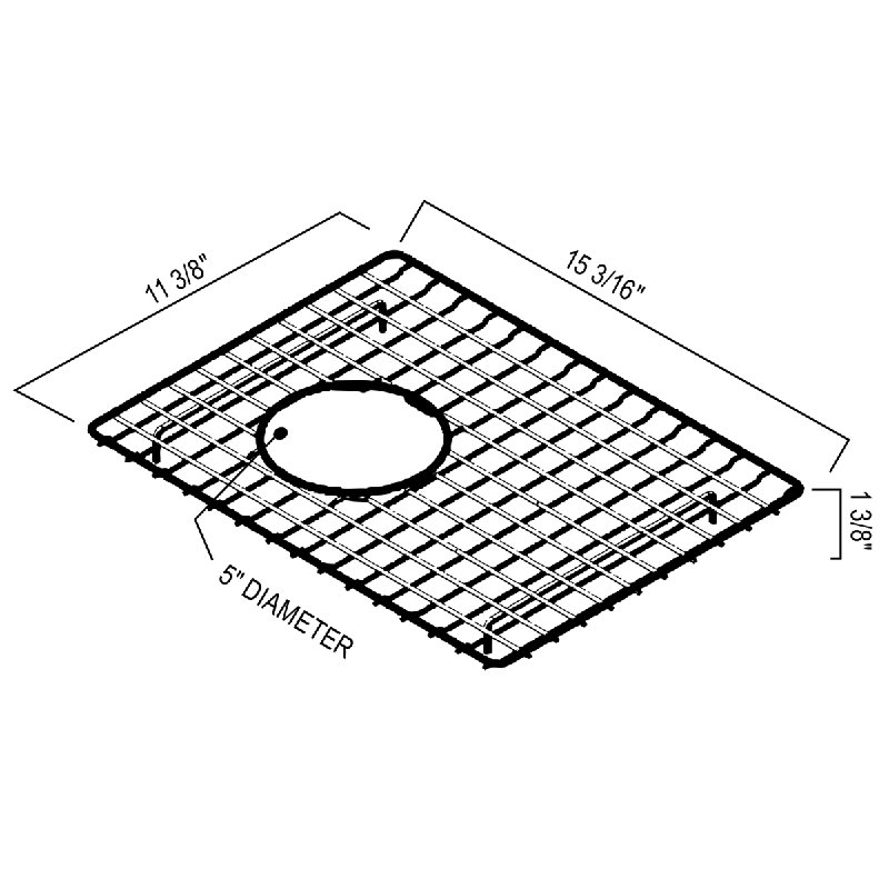 Lancaster Wire Sink Grid For RC4019 Kitchen Sinks Small Bowl, Biscuit