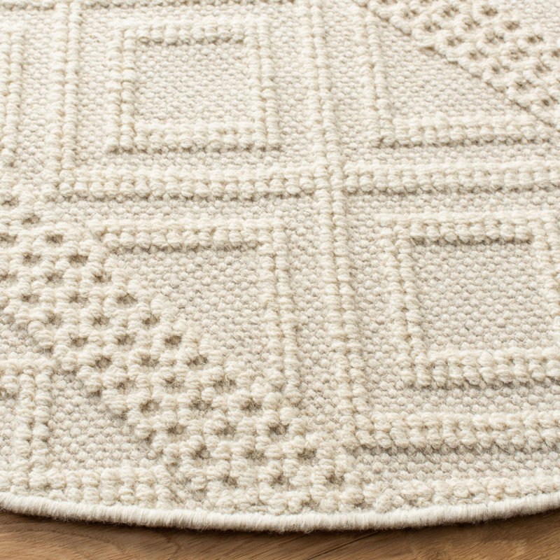 Tapis ivoire en laine / coton tissé à la main Hayhurst, Rond 6 pi