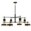 Ashor 8-Light LED Chandelier in Matte Black with Warm Brass Accents