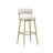Metal And Upholstered Swivel Adjustable Height Stool, Champagne Gold With Ivory Fabric