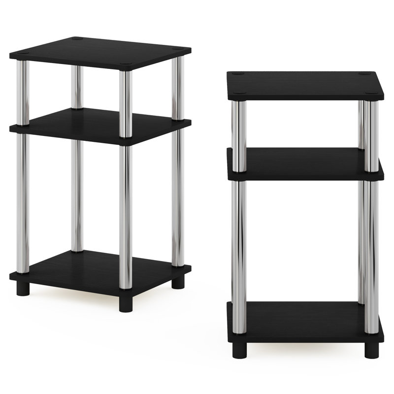 Ensemble de tables de bout avec rangement Colwyn, Americano, Acier Inoxydable, 2