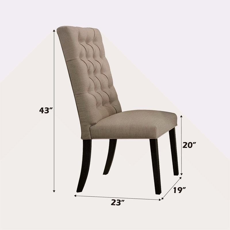 Ensemble de 2 chaises d'appoint en lin brun clair et finition noire rétro
