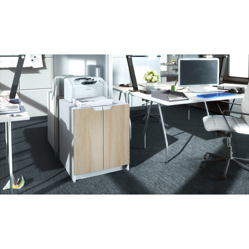 Logan 2 -Door 1 -Shelf, White/Oak