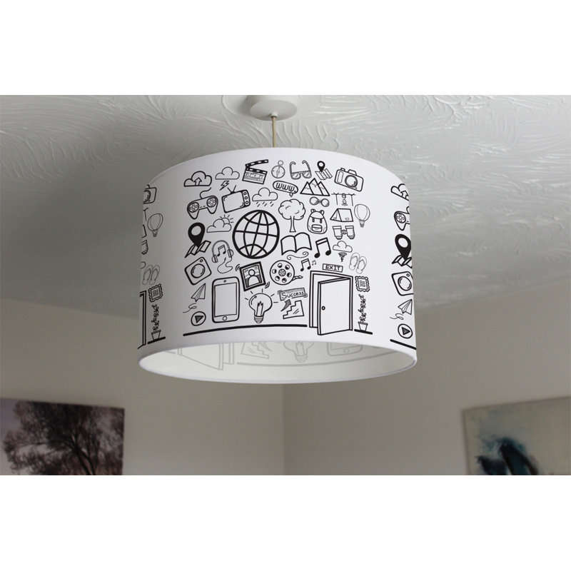 Drum Cotton Lamp Shade ( Screw On ), 22cm H x 25cm W x 25cm D