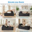 Chaise longue en velours S-Curve, gris foncé-918982954