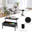 Table basse à plateau relevable moderne 39 "avec compartiment de rangement caché pour salon grain de bois