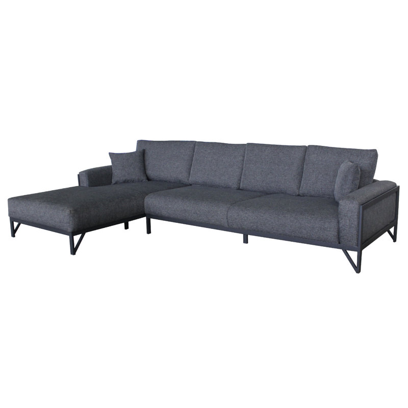 Canapé modulaire 2 pièces rembourré, Mélange de polyester gris