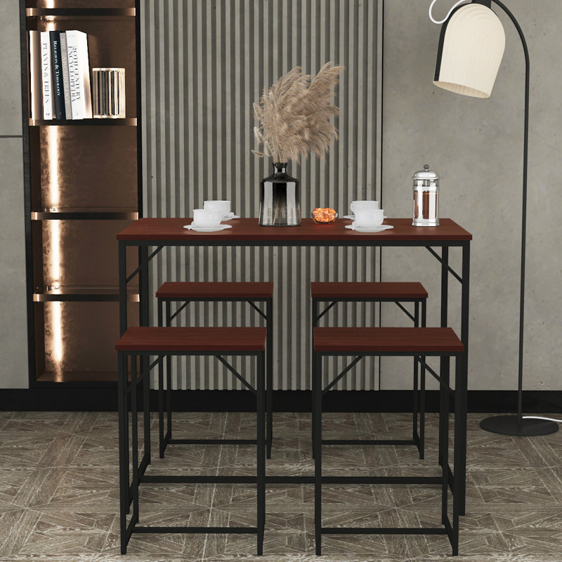 4 - Person Dining Set, Red Brown