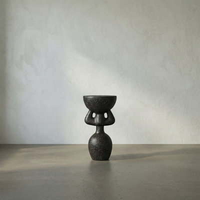 African Concrete Top End Table