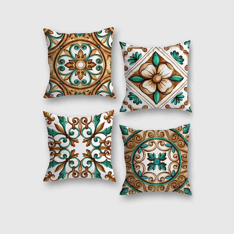 Ensemble de housse de coussin décoratif floral 4 pièces Herzig