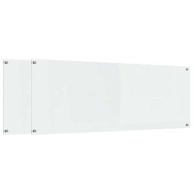 Vidaxl Kitchen Backsplash White 80 X 40 Cm Tempered Glass