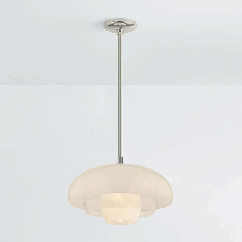 Auburndale Pendant in Aged Brass, Polished Nickel