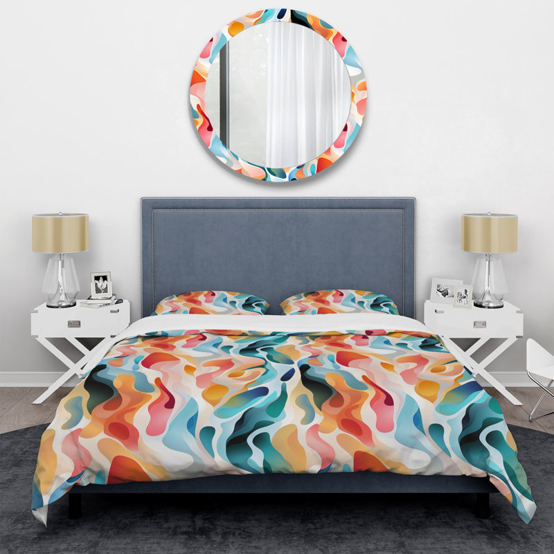 Ensemble de housse de couette multicolore, Housse de couette pour très grand lit et 2 très