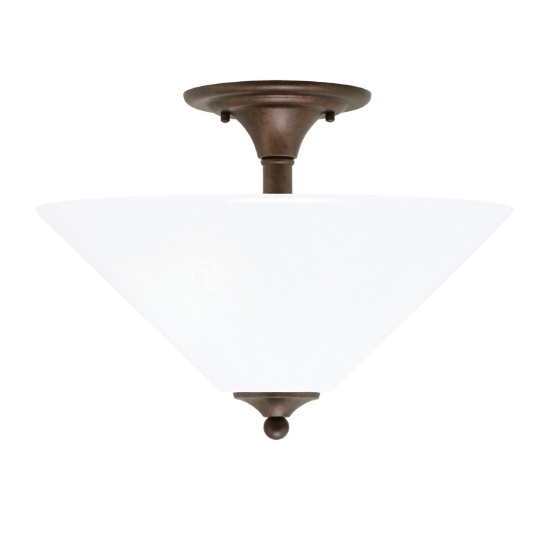 Mannheim Semi-Flush 2 Bulbs With Glass, Bronze , White Marble