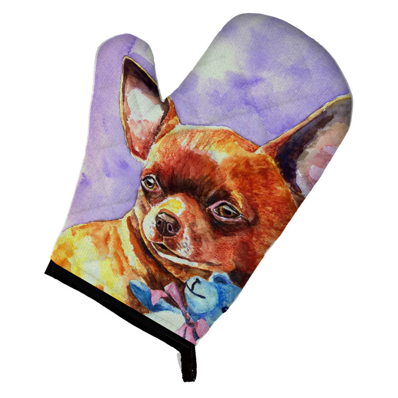 Gant de cuisine Chihuahua avec ours en peluche Winston porter