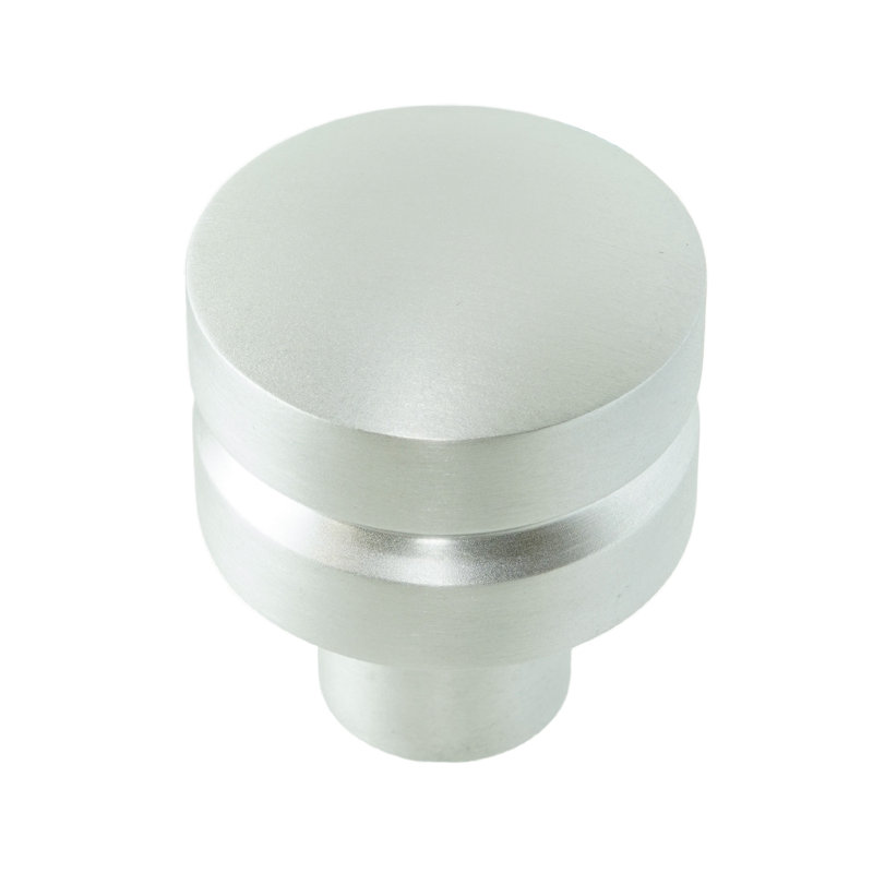 Square medium aluminum knob, in Satin Nickel
