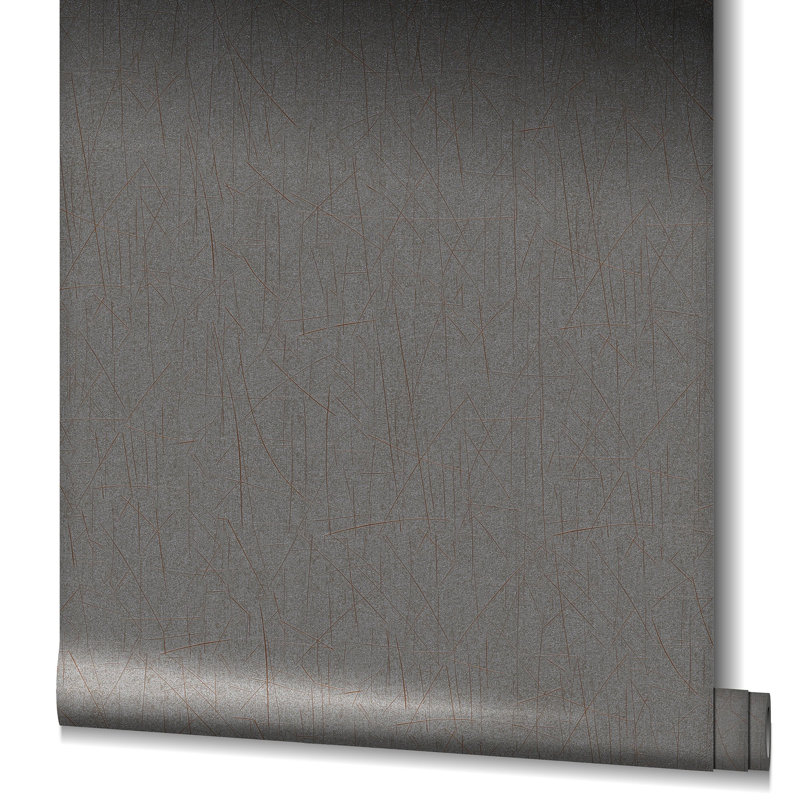 Evelina 10.05m x 70cm Textured Wallpaper Roll, Grey