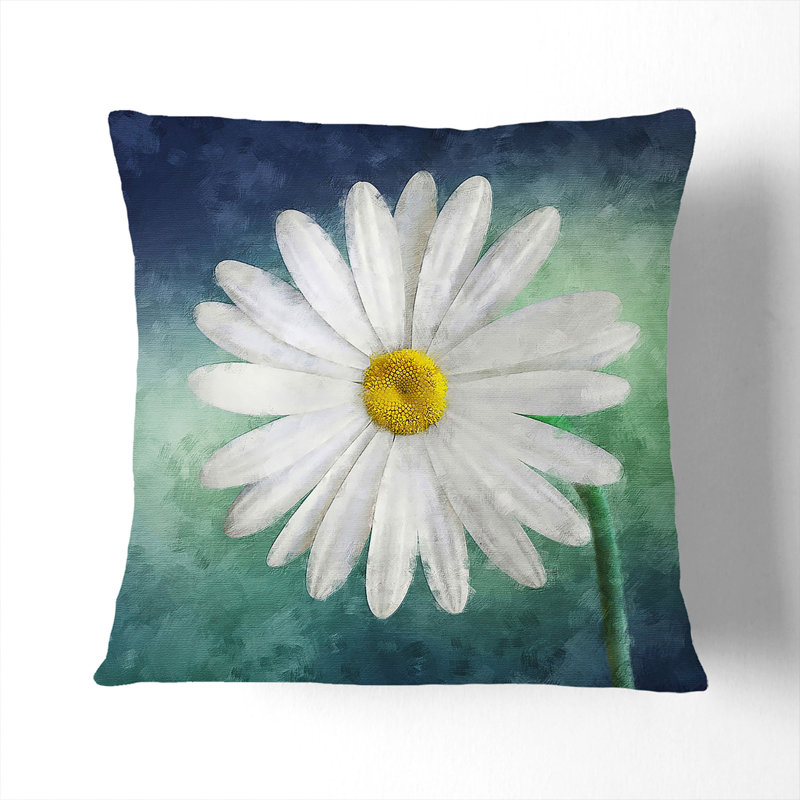 White Daisy Vol.2 Scatter Cushion, Black, 40cm H x 40cm W x 15cm D
