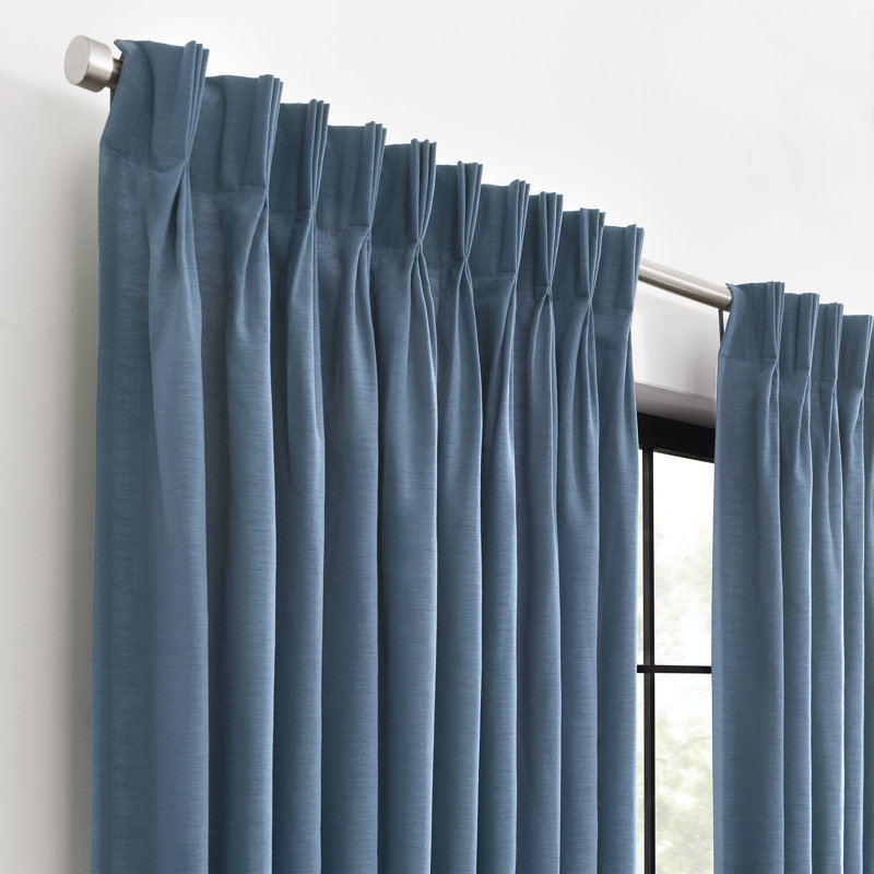 Waverly Serendipity Pinch Pleat Light-Filtering Window Panel, 50" W x 63" L, Blue