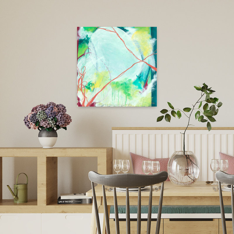 April, art abstrait contemporain, H 18 po x l 18 po