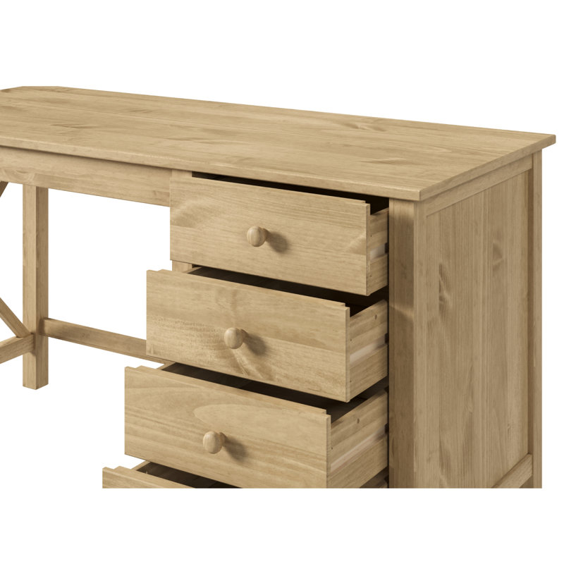 Chelon Solid Wood Writing Desk, Brown