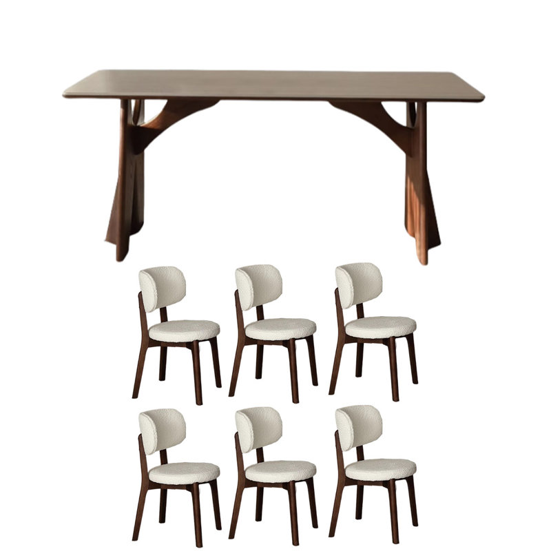 Table de salle à manger Mid-Century, 7, H 29,5 po x L 78,7 po x l 31,5 po