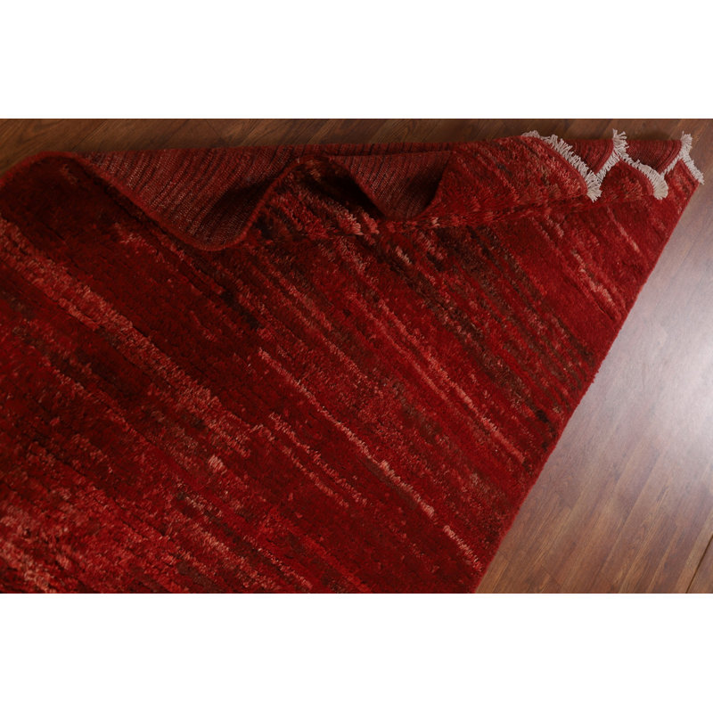 One-of-a-Kind 3'10" x 5'9" New Age Rectangle Wool Area Rug in Red