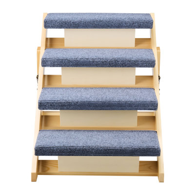4 escaliers pour chat pour petits chats, matériau en bois, capacité de 150 lb, pliable, chatons de jeu d'escalade sécurisés