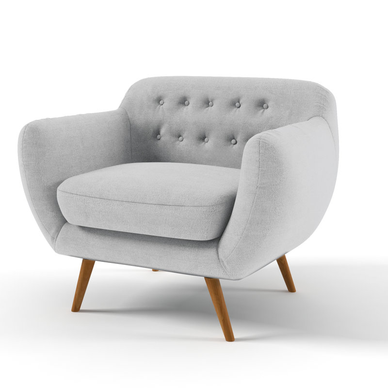 Millicent Upholstered Armchair, Light Grey